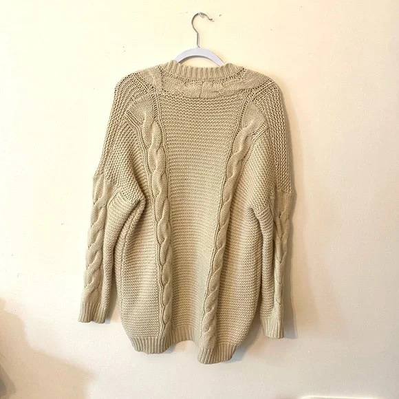 Tan Chunky Knitted Cardigan - Picture 3 of 3